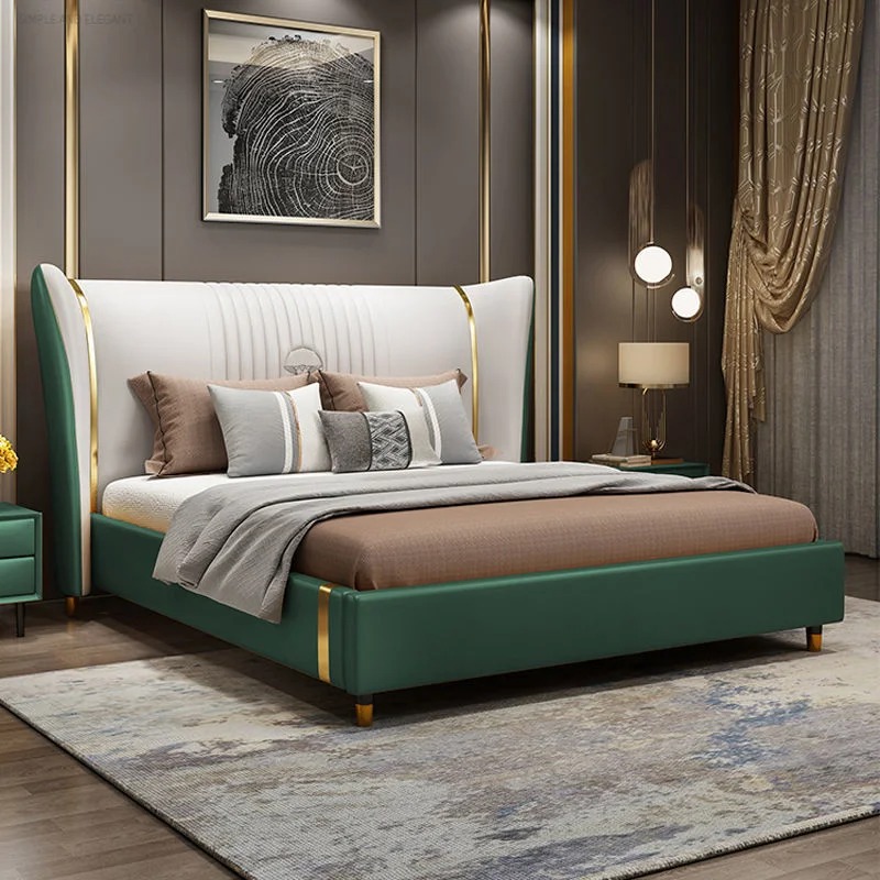 Leather Storage Luxury Bedroom Furniture Set up-Holstered Beds