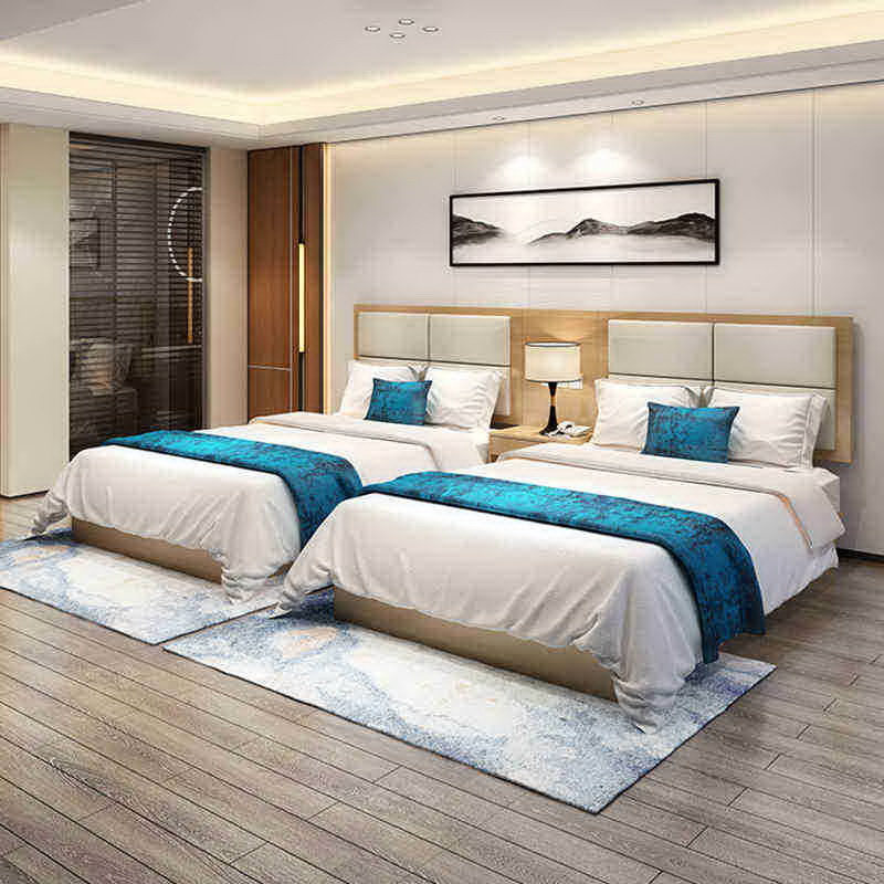 Family Hotel apartment comfortable linen bed bedroom furniture king size bed