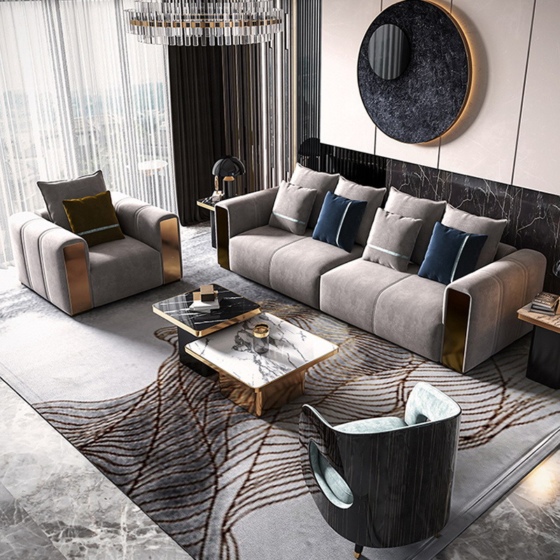 European style design decoration 1+2+3 combination fabric sofa set 