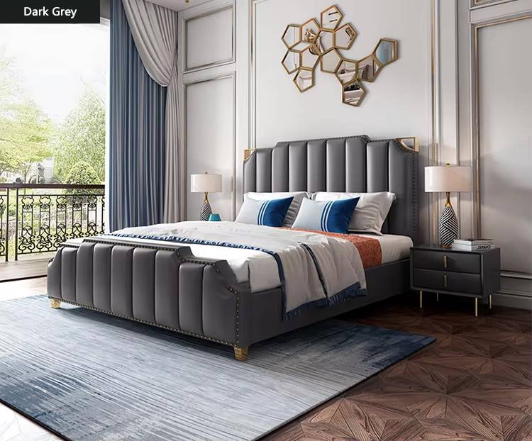 High Grade Bedroom Furniture of Stainless Steel Golden Bed for Luxury Home