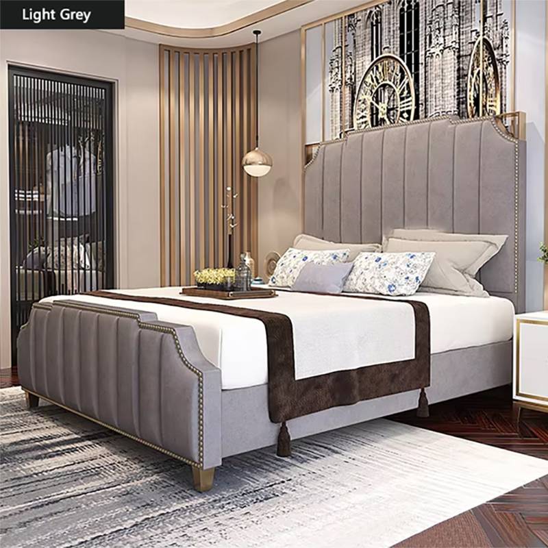 High Grade Bedroom Furniture of Stainless Steel Golden Bed for Luxury Home