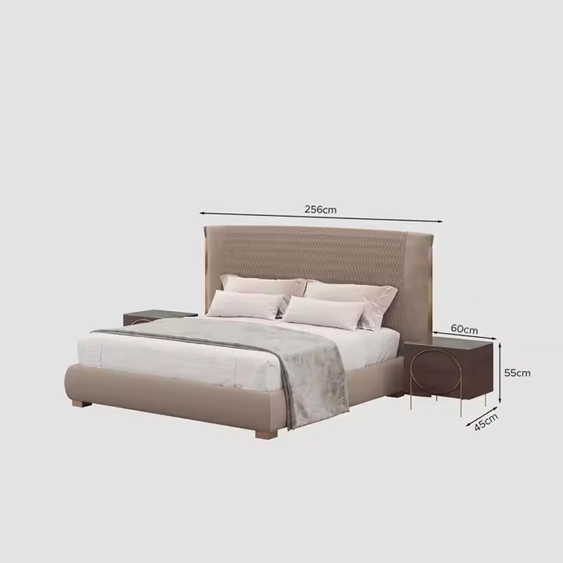 Luxurious Bed king Size Double Luxury Wholesale Hotel Bedroom Furniture Set Fabr