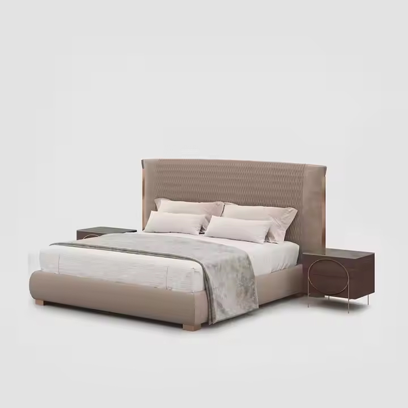 Luxurious Bed king Size Double Luxury Wholesale Hotel Bedroom Furniture Set Fabr