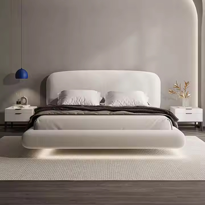 Hotel Bedroom Factory Wholesale Double King Size Modern Murphy Luxury Leather Up