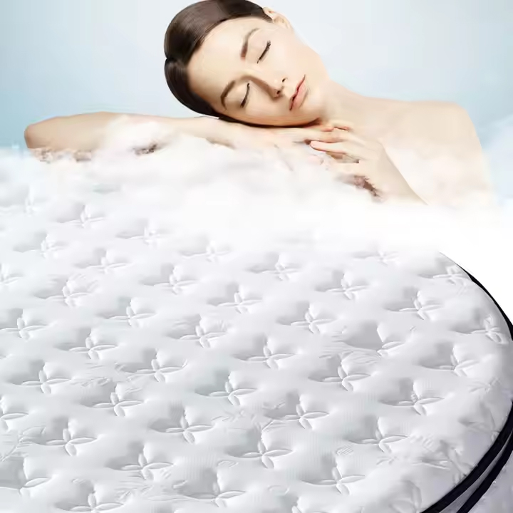 Luxury Knitted Fabric Pocketed Spring Foam king Hypo-allergenic Round Bed and Ma